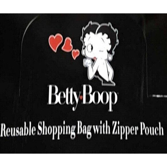 New Pink Attitude Betty Boop Reusable Shopping Bag Shoulder Tote 15x15 Pudgy NIP - Picture 3 of 3